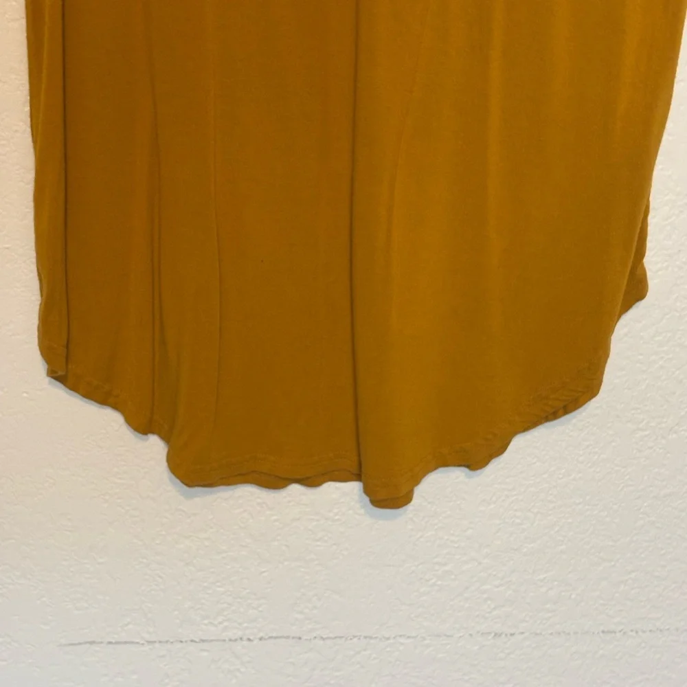 Allegrace Mustard Yellow V-Neck Tunic Top (Size Large)